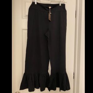 Sofia Women’s Big Ruffle Black Pant - Size Large - Matilda Jane